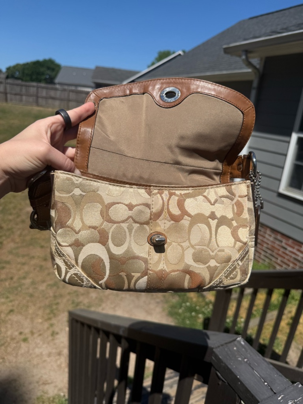 Coach Chelsea Optic Signature Flap Shoulder Bag - Picture 6 of 8